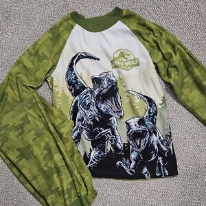 Jurassic World Green Dinosaur Pajama Set,L 12/14